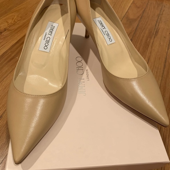 Jimmy Choo Nude Kid Leather Pumps (247AZA) - Picture 2 of 6